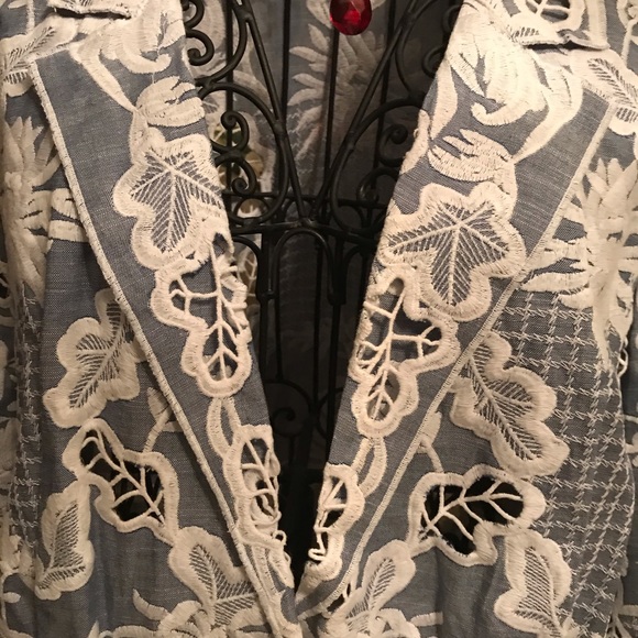 Chico’s blue lace jacket/button down - Picture 8 of 9